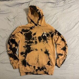 Jefree Star Bleacher Tie Dye Style Hoodie Size Small Black/Brown Pullover
